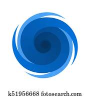 Blue symbol, sign of a storm, hurricane Blue symbol, sign of a storm, hurricane