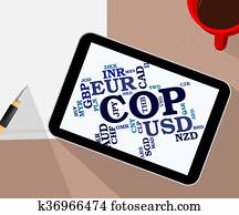 Cop Currency Represents Exchange Rate And Coin Cop Currency Represents Exchange Rate And Coin