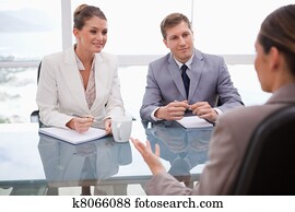 empresarios, en, negociación