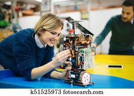 engenharia, e, robótica, estudante