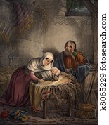 jesuskind, mit, joseph, &, mary