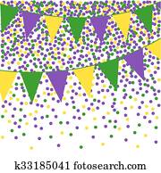 Mardi Gras bunting background with Mardi Gras bunting background with