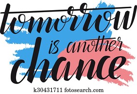 morgen, is, een ander, kans, -, creatief, quote., vector, calligraphic, illustratie