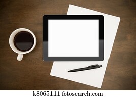 workplace, ar, bezsaturīgs, digital, gabals