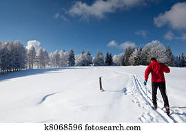 young man cross-country skiing young man cross-country skiing