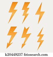 ברק, איקון, דירה, עצב, ארוך, צללים, וקטור, דוגמה