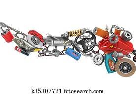 Auto parts in the cardboard boxes. Automotive basket shop. Auto parts store. Flying autoparts. Auto parts in the cardboard boxes. Automotive basket shop. Auto parts store. Flying autoparts.