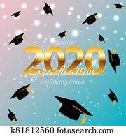 Class of 2020 Graduarion Education Background. Illustration Class of 2020 Graduarion Education Background. Illustration