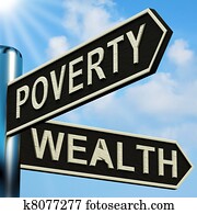 Poverty Or Wealth Directions On A Signpost Poverty Or Wealth Directions On A Signpost
