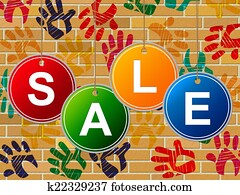 venda, crianças, representa, jovem, salvar, e, oferta