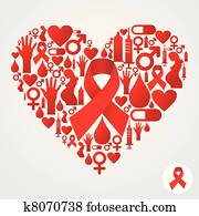 הסתובב, עצב, עם, אדום, איידס, איקון, קבע