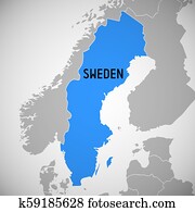 スウェーデン 地図 旗 イラスト K Fotosearch
