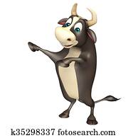 Bull funny cartoon character Bull funny cartoon character