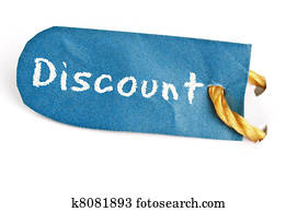 Discount word on label Discount word on label