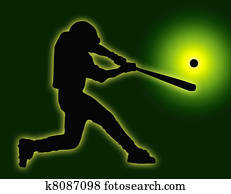 Green Back Baseball Batter Hitting Ball Green Back Baseball Batter Hitting Ball