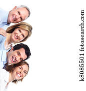 grupa, od, szczęśliwy, ludzie.