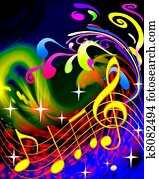 illustration music and waves