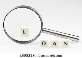 Loan word and magnifying glass Loan word and magnifying glass