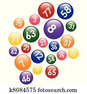 lottokugeln, mit, numbers. lottokugeln, mit, numbers.
