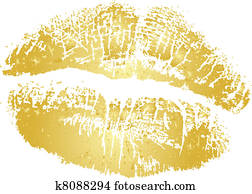 Vector gold lipstick kiss Vector gold lipstick kiss