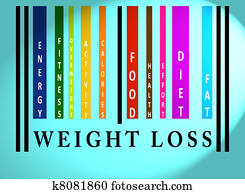 Weight Loss word on colored barcode Weight Loss word on colored barcode