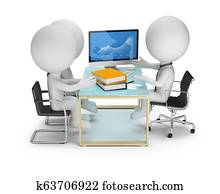 3d small people - discussion with clients