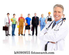 Doctor and workers people.