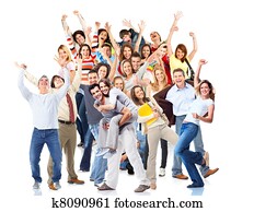 Group of happy people. Christmas party.