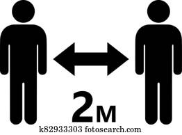 Keep safe social distance vector icon Keep safe social distance vector icon