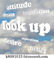 Look Up - Positive Attitude Words in Sky 
