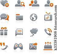 Social Communications Icons Graphite Social Communications Icons Graphite