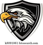 קמיע, ראש של, an, נשר, וקטור, illu