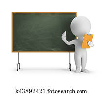 3d small people - blackboard 3d small people - blackboard