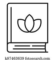Ayurveda book icon, outline style Ayurveda book icon, outline style