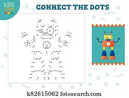 Connect the dots kids mini game vector illustration. Connect the dots kids mini game vector illustration.