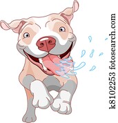 Excited Pit Bull Dog Excited Pit Bull Dog