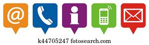 five contact us icons set five contact us icons set