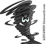 karikatur, tornado, trichter, mit, wolke, von, staub karikatur, tornado, trichter, mit, wolke, von, staub