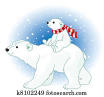 Polar Bear mom and baby Polar Bear mom and baby