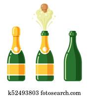 Sektflasche Clip Art Vectors 1000 Sektflasche Eps Images Fotosearch