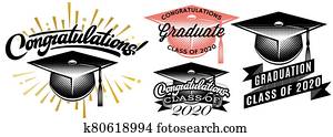 Set of Graduation vector Class of 2020. Congrats grad Congratulations Graduate Set of Graduation vector Class of 2020. Congrats grad Congratulations Graduate
