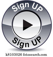 Sign up round button. Sign up round button.