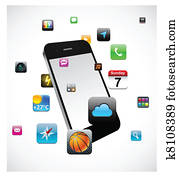 touchscreen, smartphone, concept.