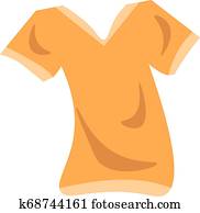 Dibujo, de, el, redondo, de madera, cenar mesa, vector, o, color