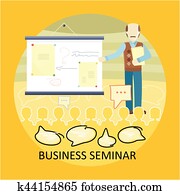 企業 訓練, 矢量, 概念, 在, 套間, design.