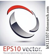 3D modern logo icon.