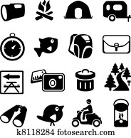 acampamento, ícones