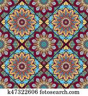 Boho tile flower squares colorful 2 Boho tile flower squares colorful 2