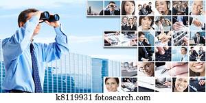 Business people group collage.
