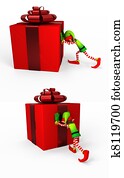 Elf with gift box